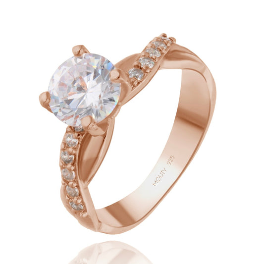 Anillo Charlize en Plata con Baño de Oro Rosa