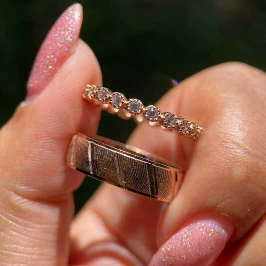 Dúo de Anillos Richard-Leah en Plata con Baño de Oro Rosa