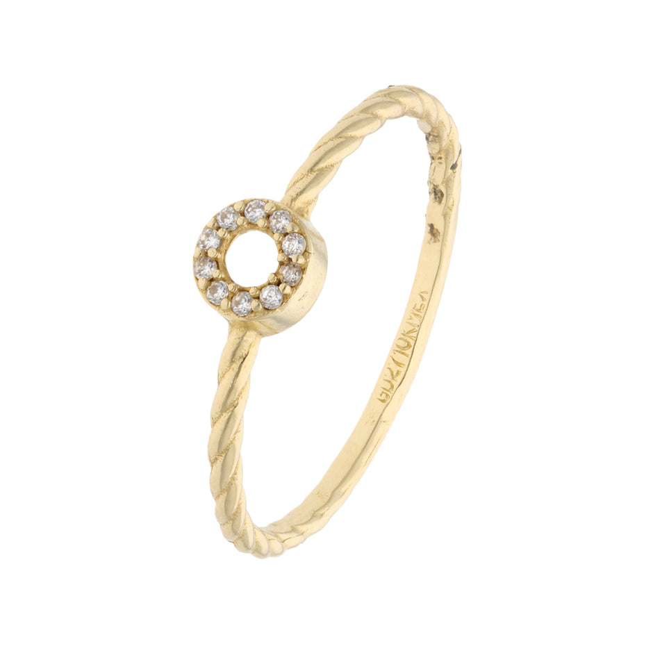 Anillo en Oro Amarillo de 10k con Circonias Mod:485