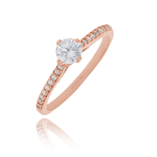 Anillo Arnel en Oro Rosa 18k con circonias