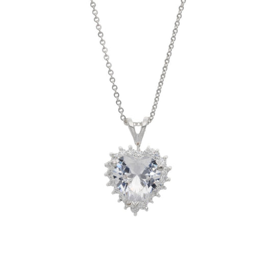 Collar Love en plata con circonia blanca