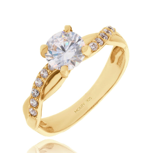 Anillo Charlize en plata con baño de oro amarillo