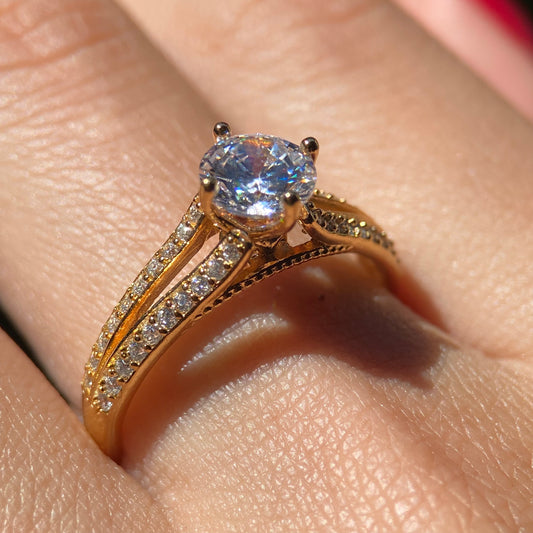 Anillo Lewis en Plata con Baño de Oro Amarillo