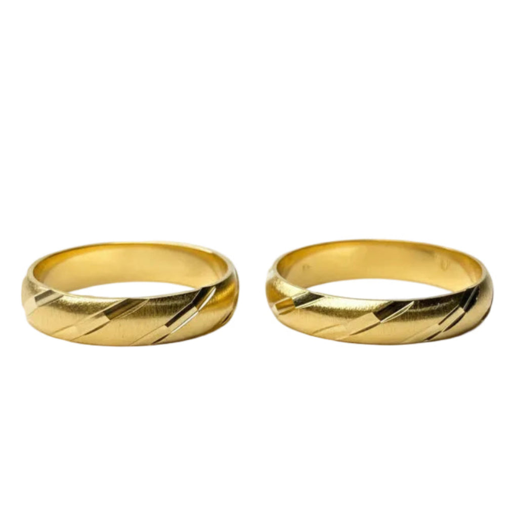 Par de argollas Romey en oro 4mm