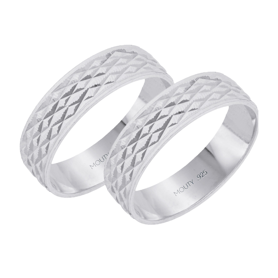 Dúo de argollas Mateo 6mm en plata
