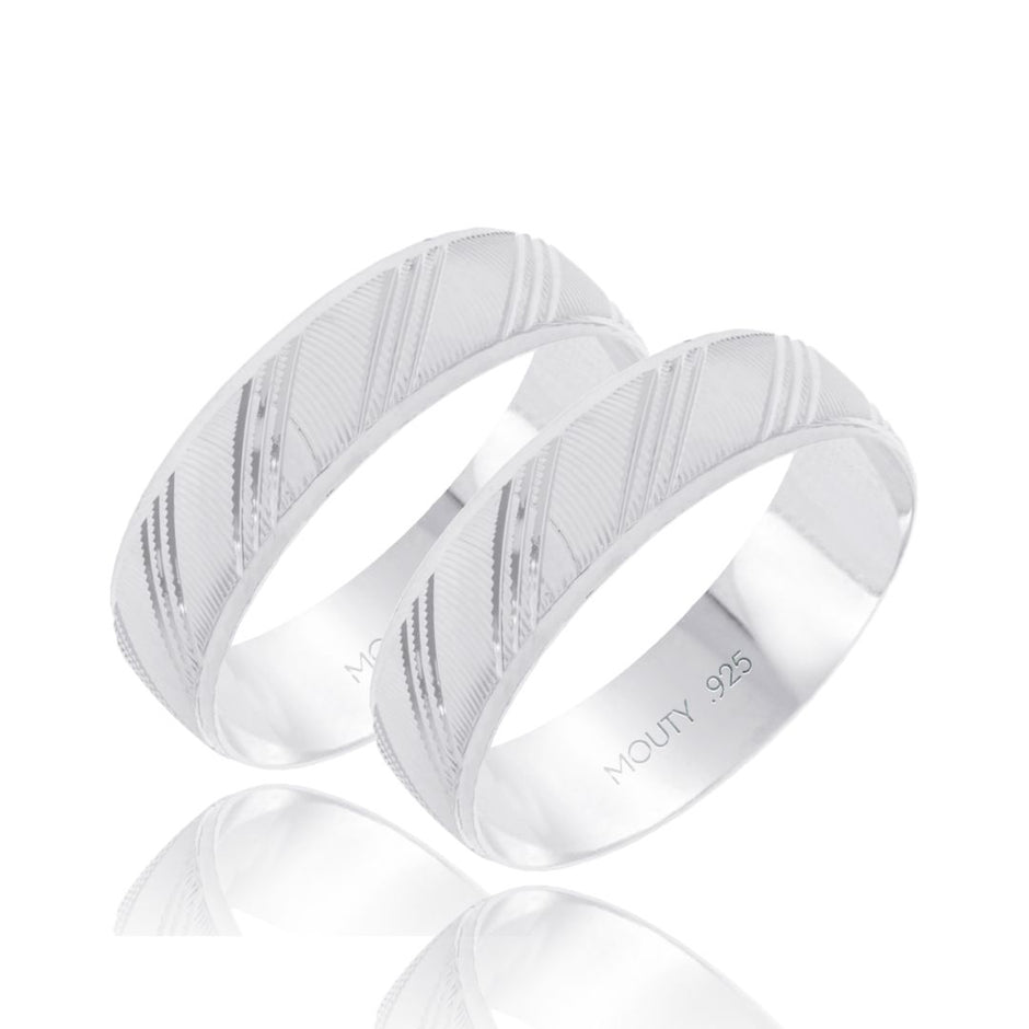 Dúo de argollas Milán 6mm en plata hueca