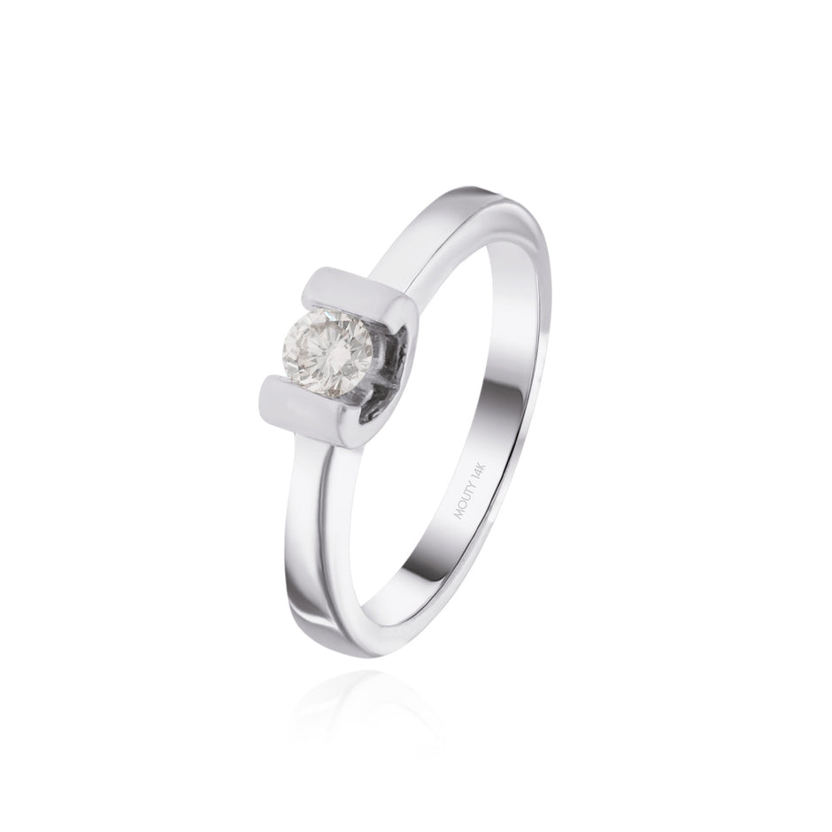 Anillo OF1238 en oro blanco 14k con diamante natural .15cts