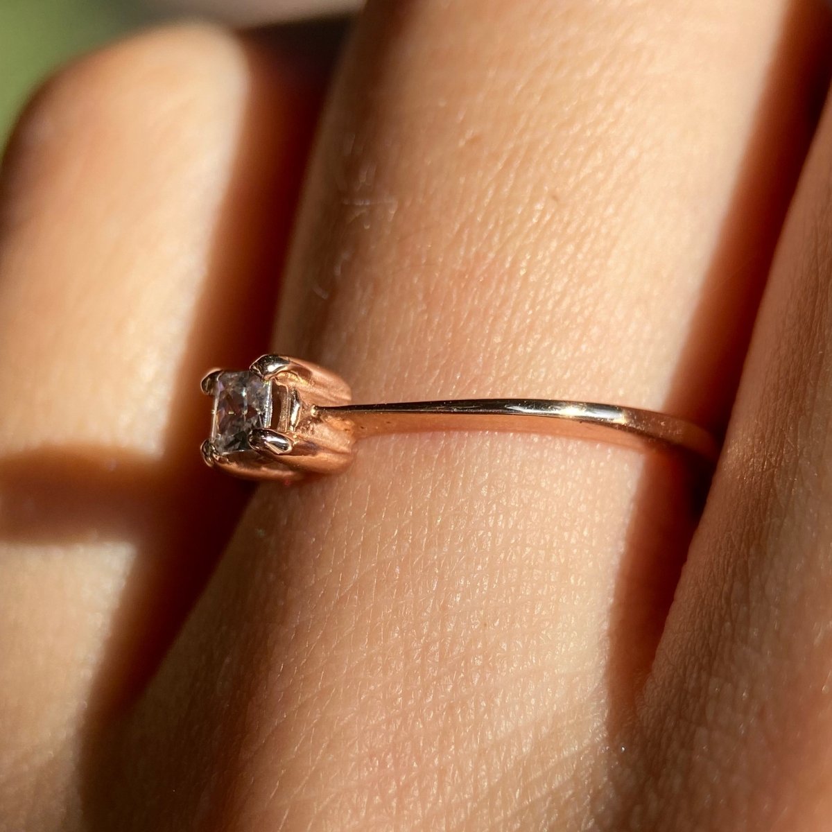 Anillo Darian en oro rosa 14k con circonia - Mouty Joyería