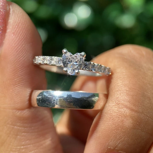 Dúo de Anillos Julian x Amour en Plata con Circonias