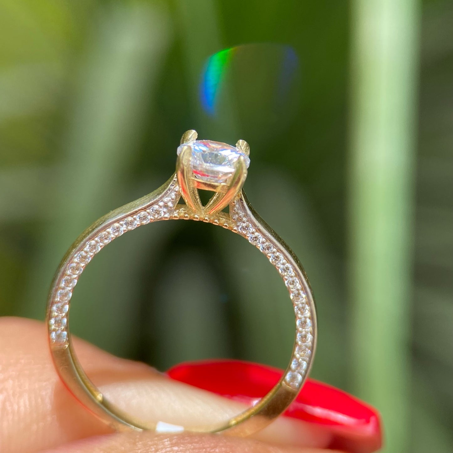 Engagement Ring in 10k Yellow Gold with Zirconia Cod: MAN031