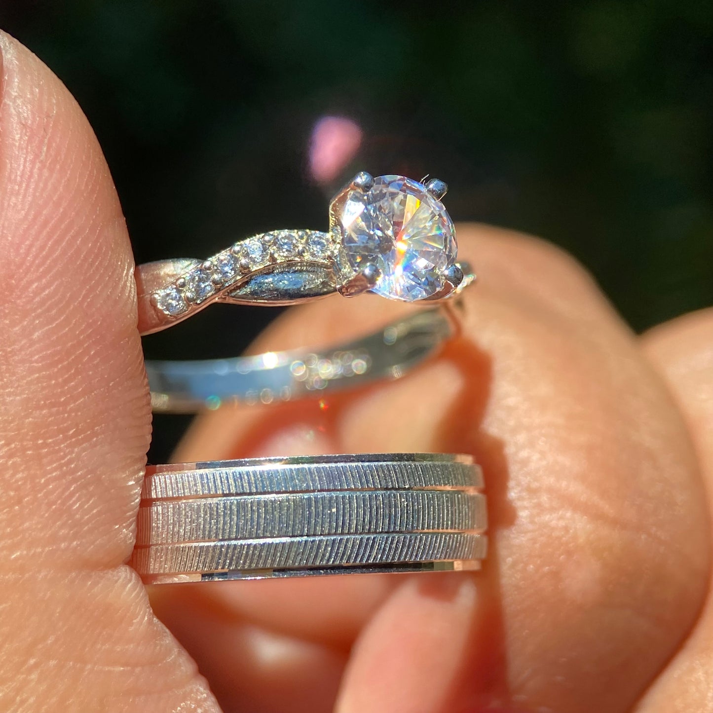 Dúo de anillos Ethan-Charlize en plata con circonias